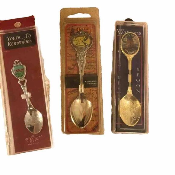 Other - Set of 3 Vintage Watson & Barker Silver-Plated Collector Spoons | Ornate Detail